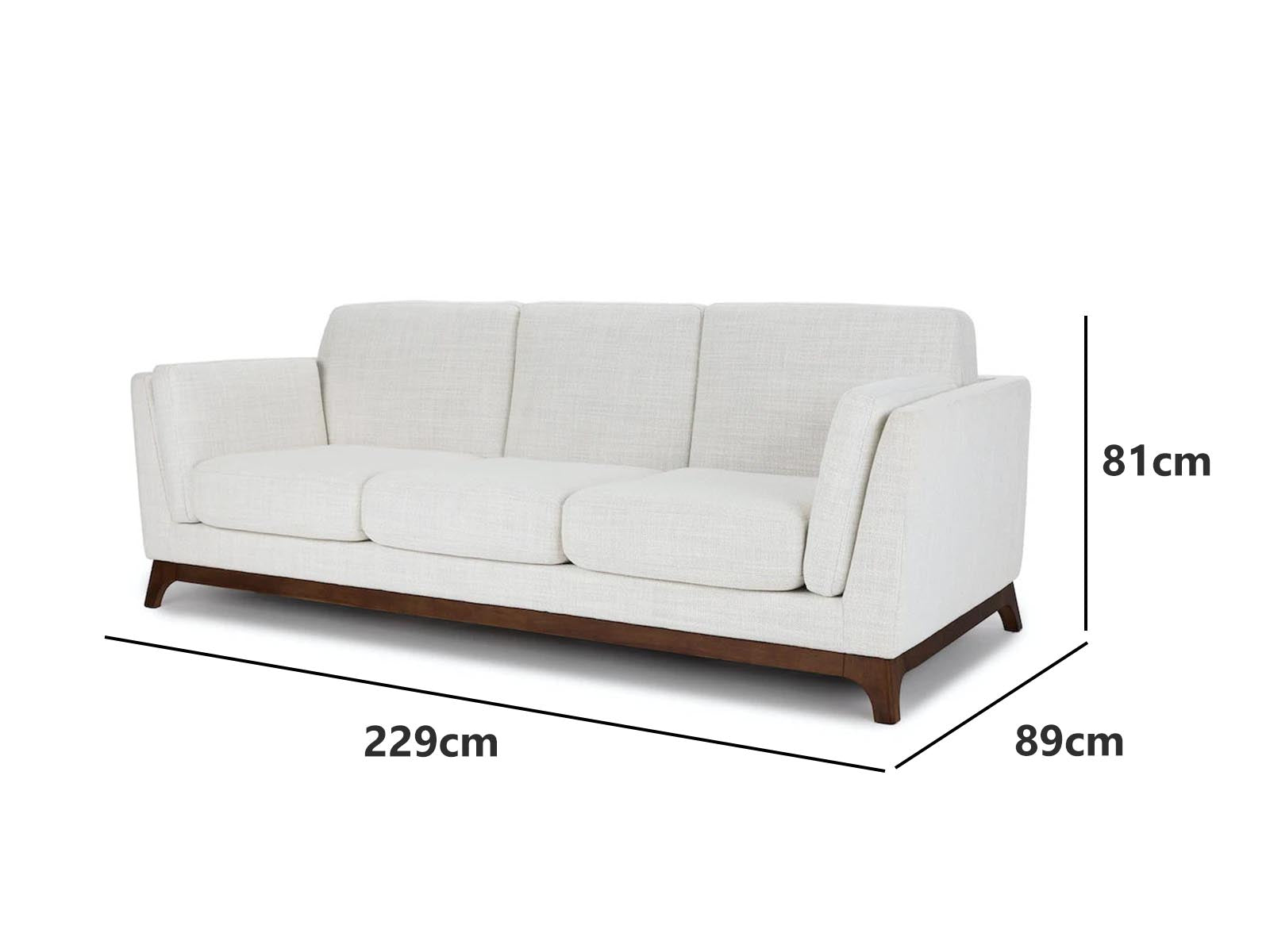 Panama Linen 3-Seater Sofa - Beige