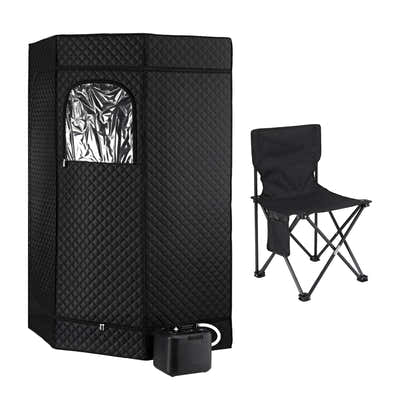 DS NA Devanti Portable Steam Sauna Tent 1000W 3L Steamer Pot Full Body Home SPA