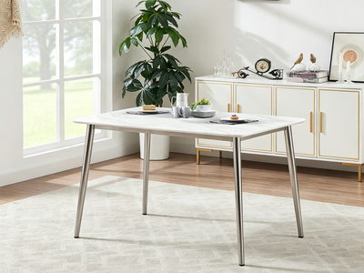 Faux Marble Dining Table - 140 cm