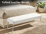 DS Tufted Leather Bench - Beige