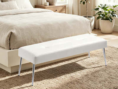DS Tufted Leather Bench - Beige