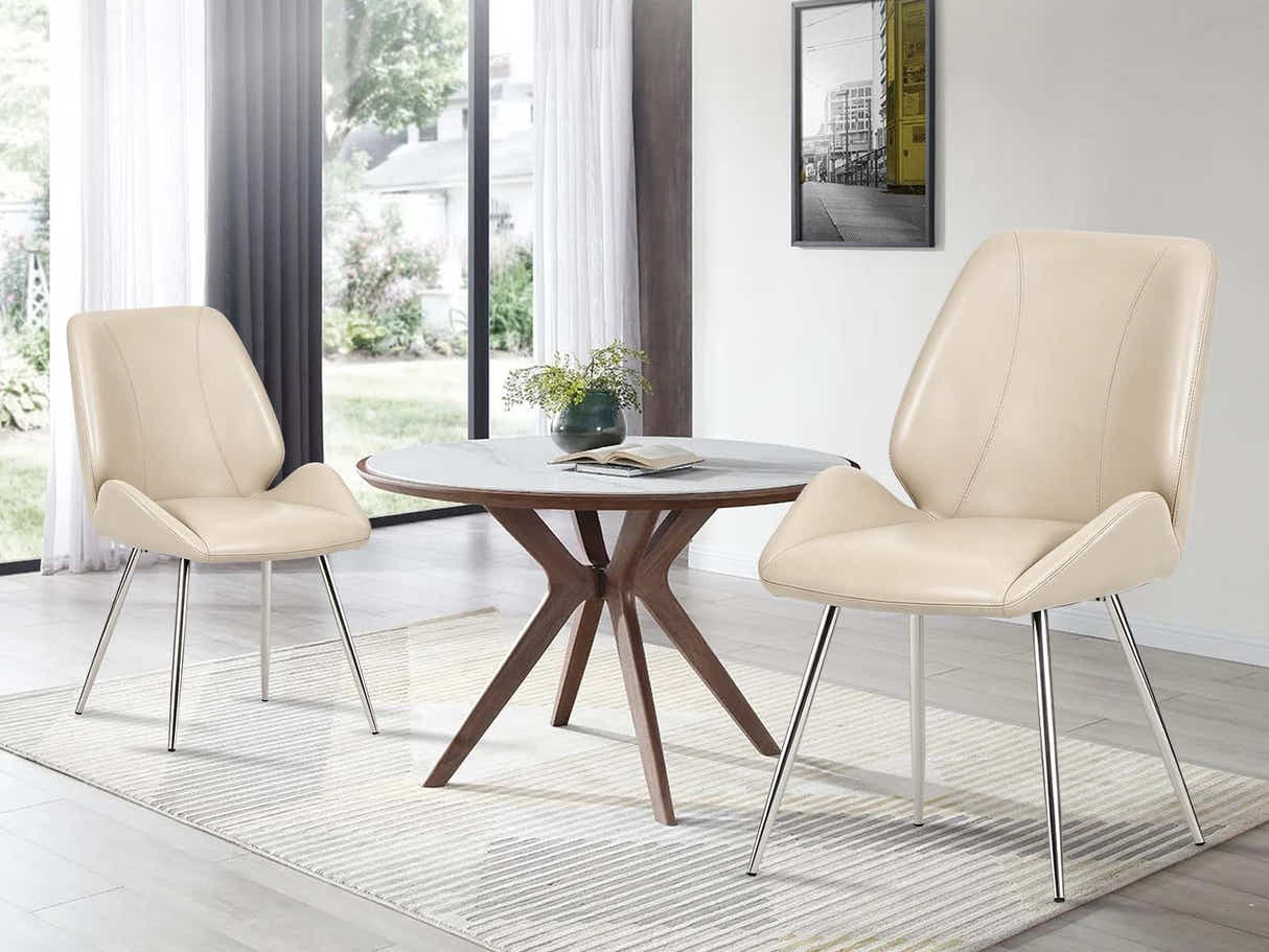 DS Dining Chair PU Beige - Set of 2