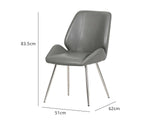 DS Dining Chair PU Grey - Set of 2