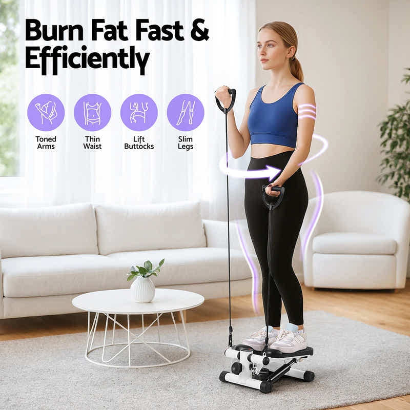 Mini Stepper with Resistance Rope Aerobic for Exercise Compact Home Work
