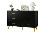 6 Drawer Cabinet Black