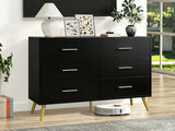 6 Drawer Cabinet Black