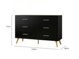 6 Drawer Cabinet Black