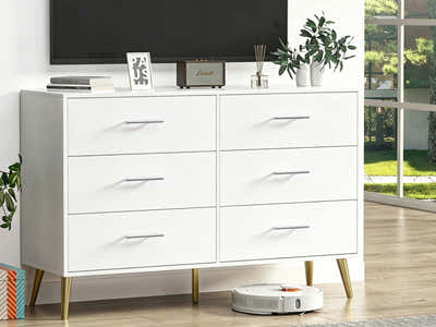 6 Drawer Cabinet White