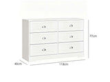 DS 6 Drawer Dressers 12082 White