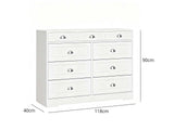 DS 9 Drawer Dressers 12092 White