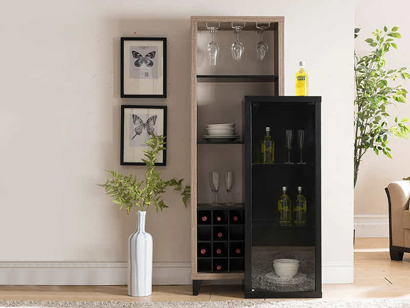 Wine Cabinet with Glass Display (Right)