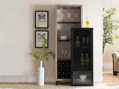 Wine Cabinet with Glass Display (Right)
