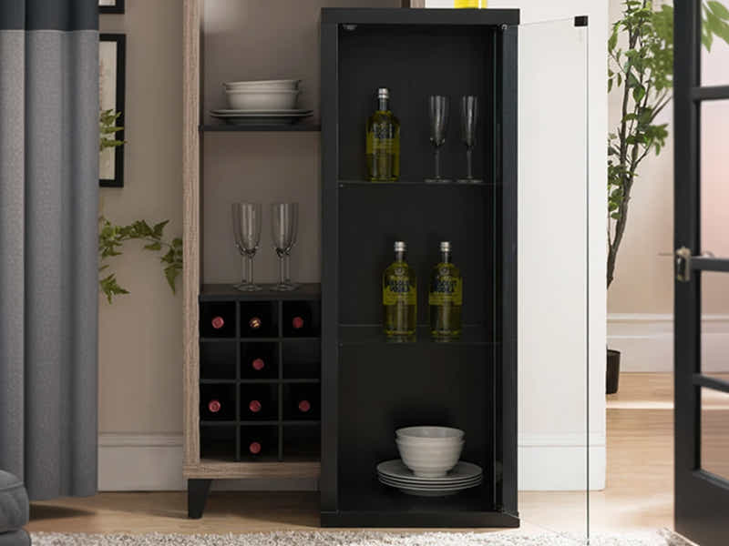 Wine Cabinet with Glass Display (Right)
