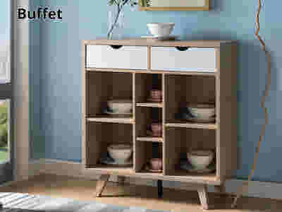 Sideboard / Buffet with Open Shelves - 91 cm