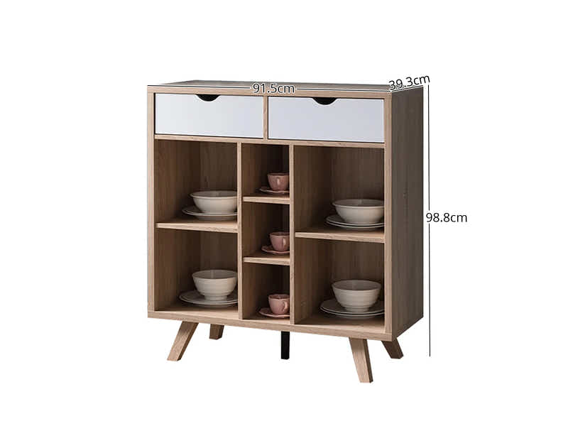 Sideboard / Buffet with Open Shelves - 91 cm