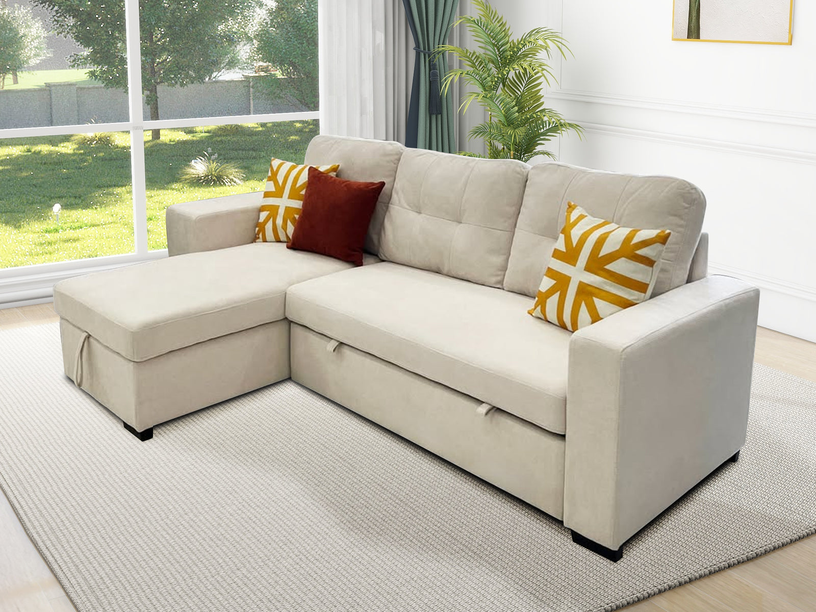 DS Side storage sofa bed beige
