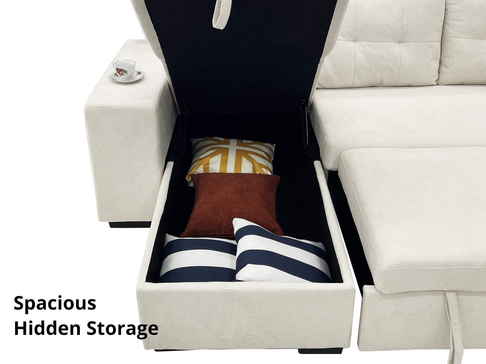 DS Side storage sofa bed beige