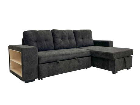 DS Side storage sofa bed black