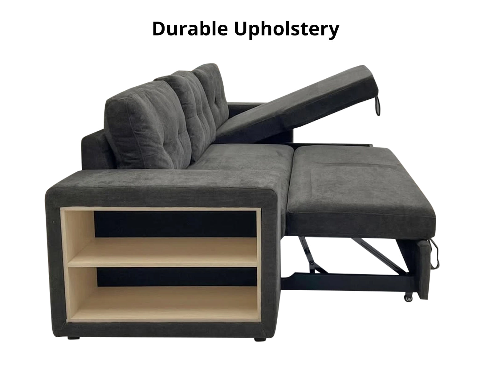 DS Side storage sofa bed black