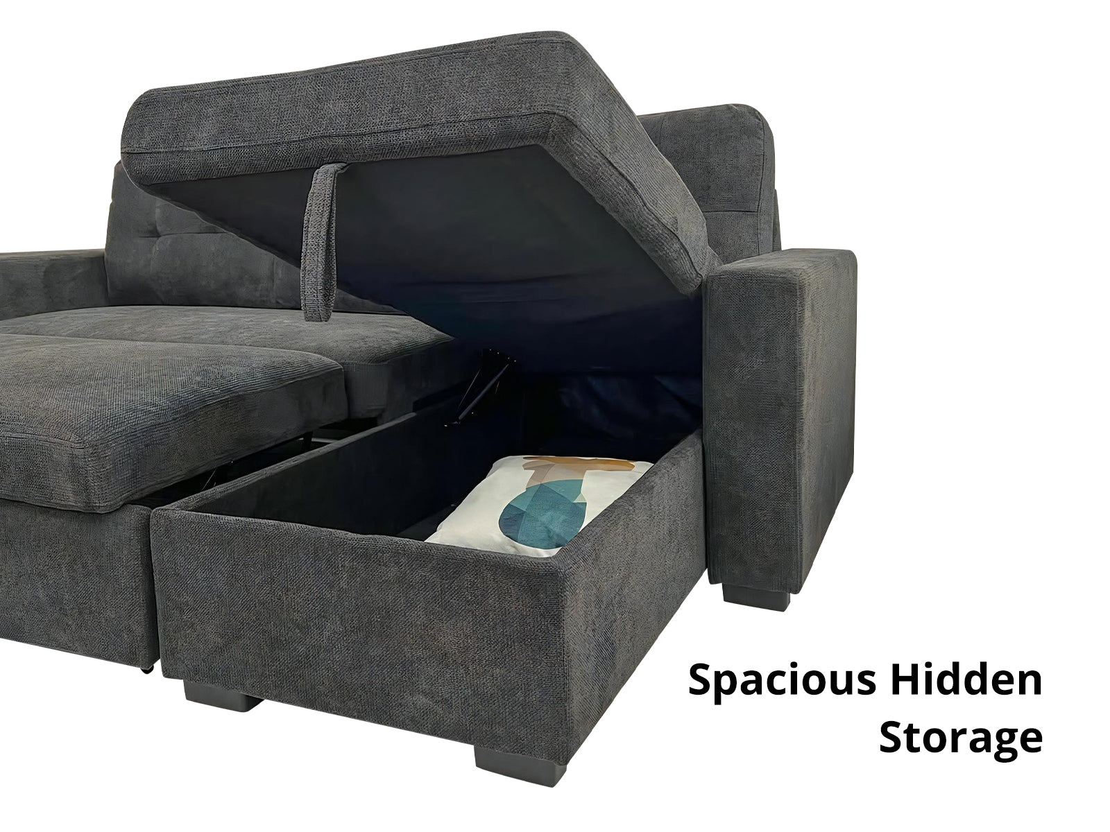 DS Side storage sofa bed black
