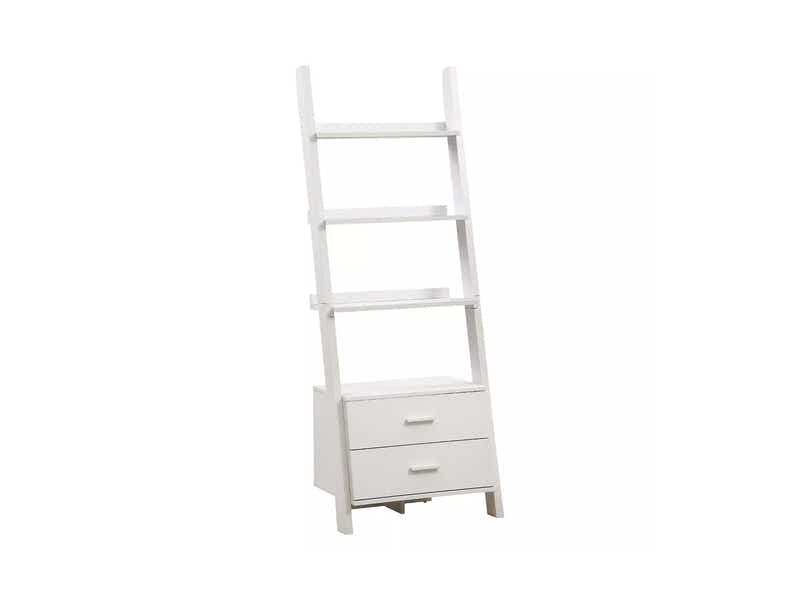 Hollow Core ladder Bookcase White