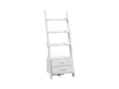 Hollow Core ladder Bookcase White