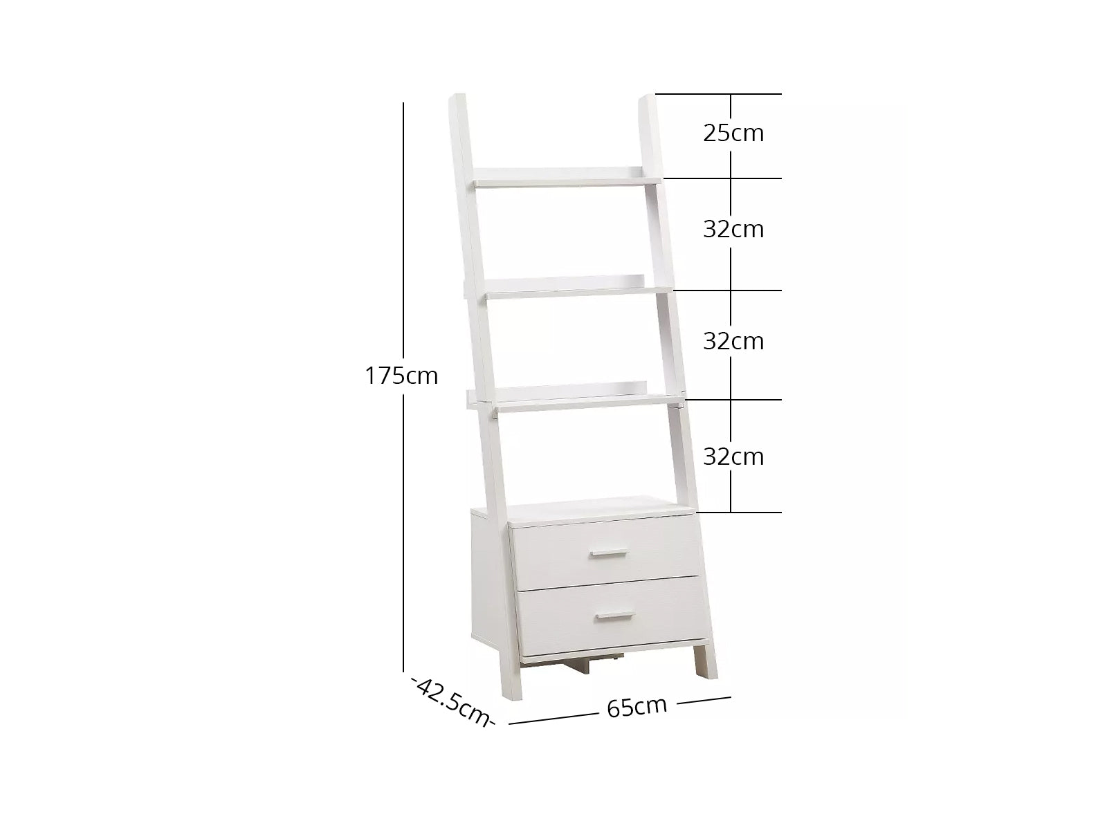 Hollow Core ladder Bookcase White