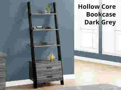 Hollow Core Ladder Bookcase Dark Grey