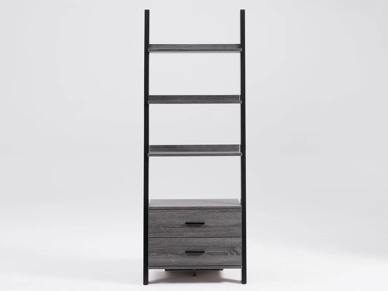 Hollow Core Ladder Bookcase Dark Grey