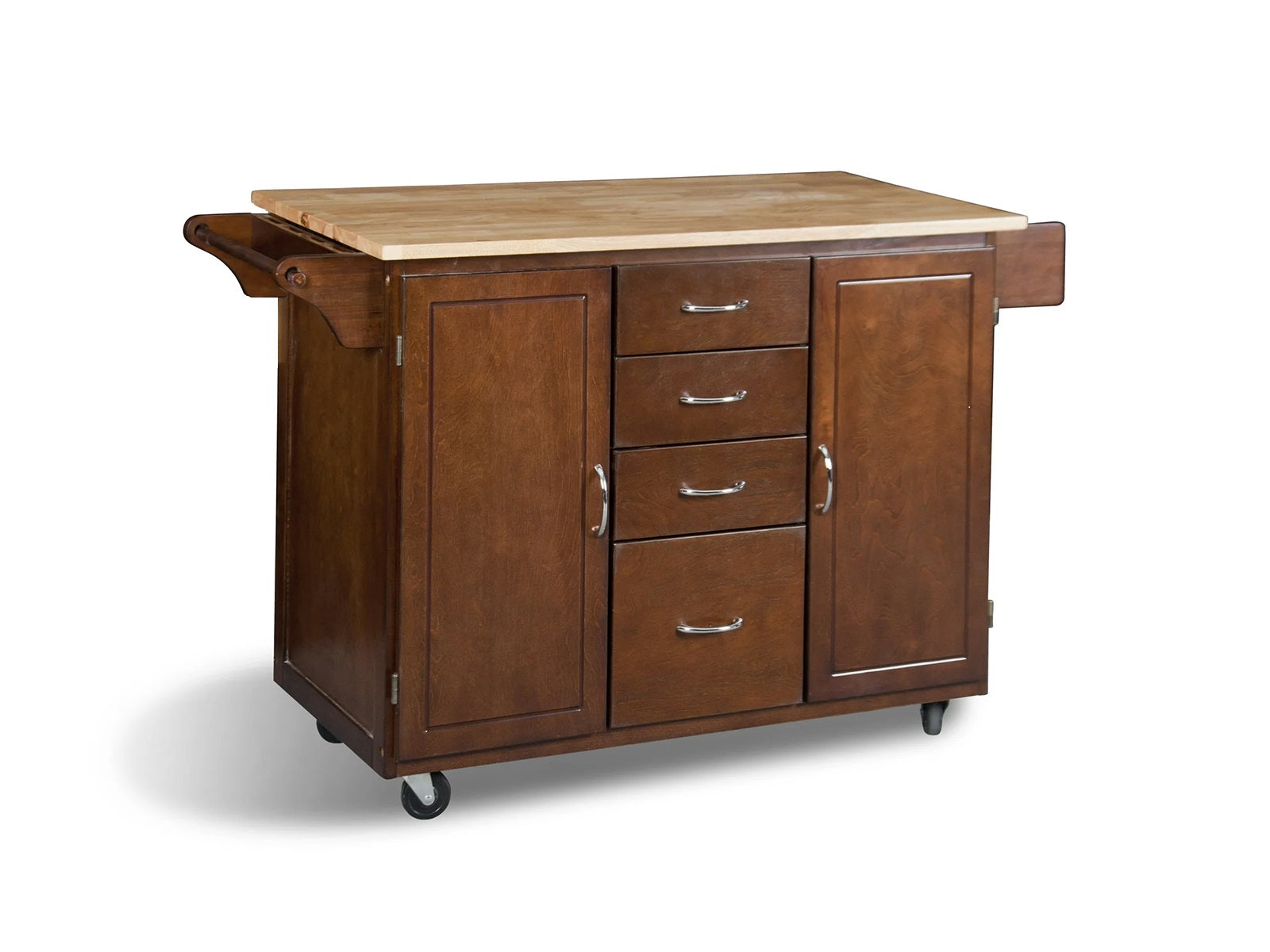 Rolling Kitchen Trolley Island  With Drawers Espresso