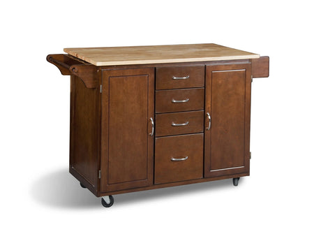 Rolling Kitchen Trolley Island  With Drawers Espresso