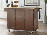 Rolling Kitchen Trolley Island  With Drawers Espresso