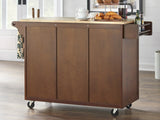 Rolling Kitchen Trolley Island  With Drawers Espresso
