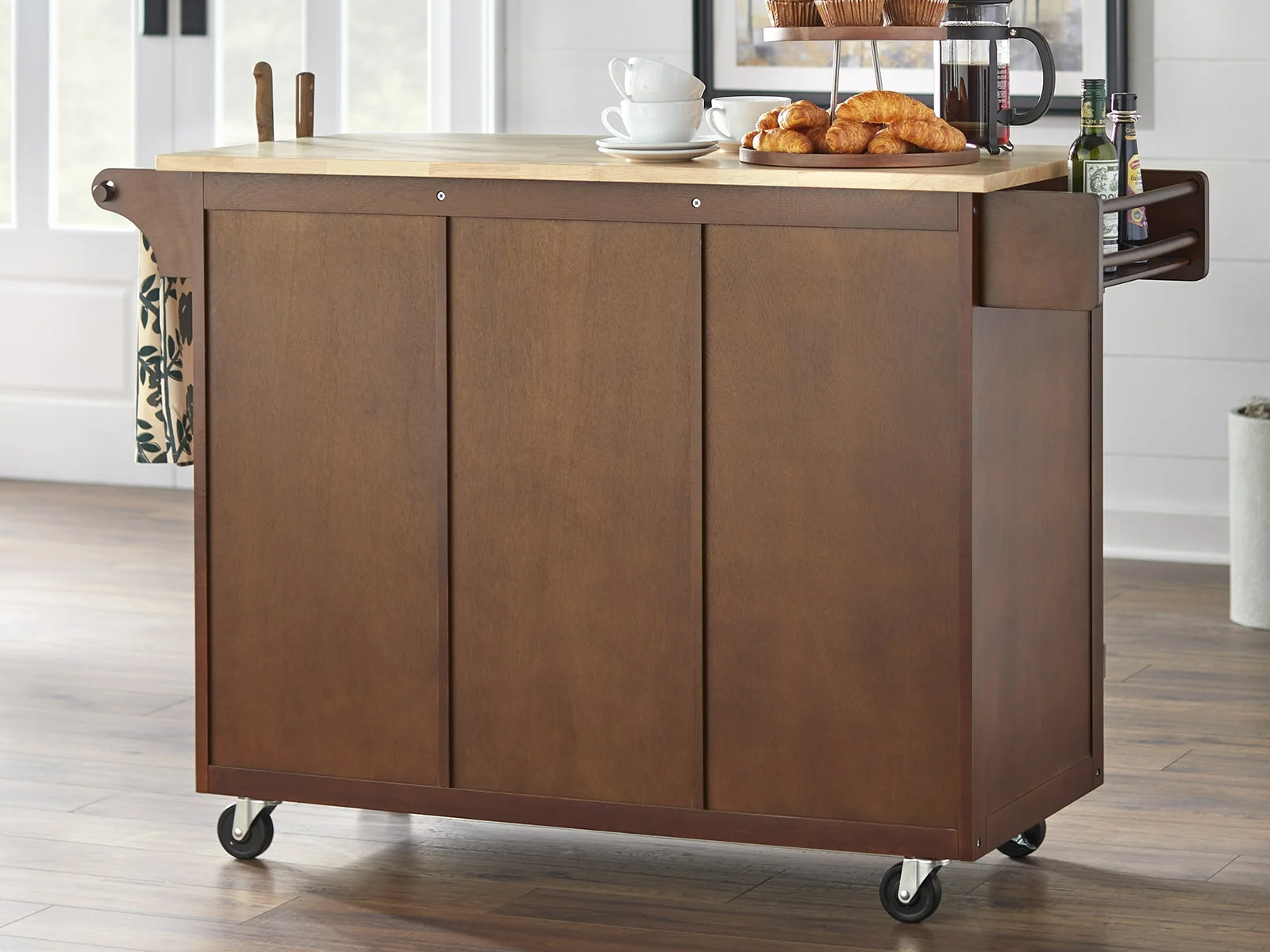 Rolling Kitchen Trolley Island  With Drawers Espresso