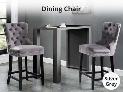 Dining Bar Chair Stool 3082 Silver Grey