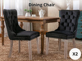Dining chair 8012 Black Silver x2