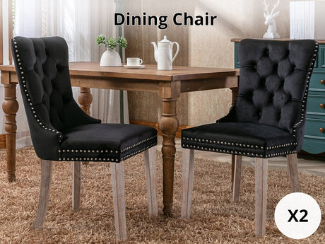 Dining chair 8012 Black Silver x2
