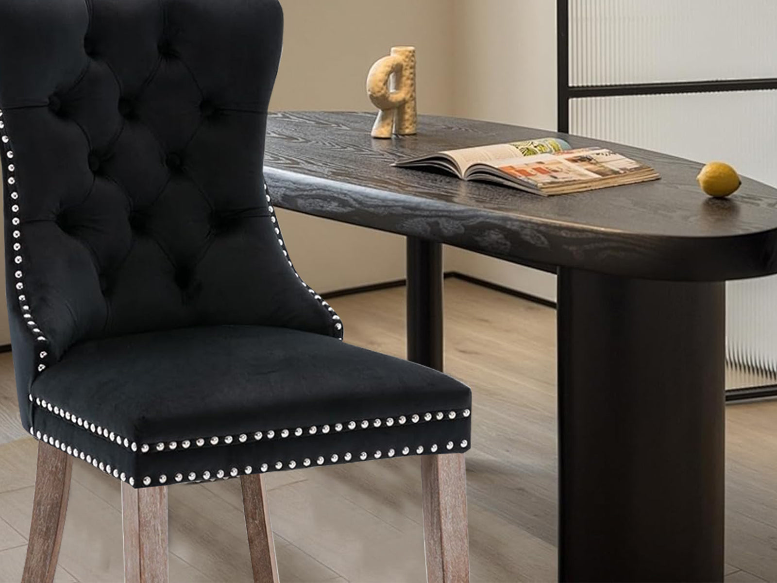 Dining chair 8012 Black Silver x2