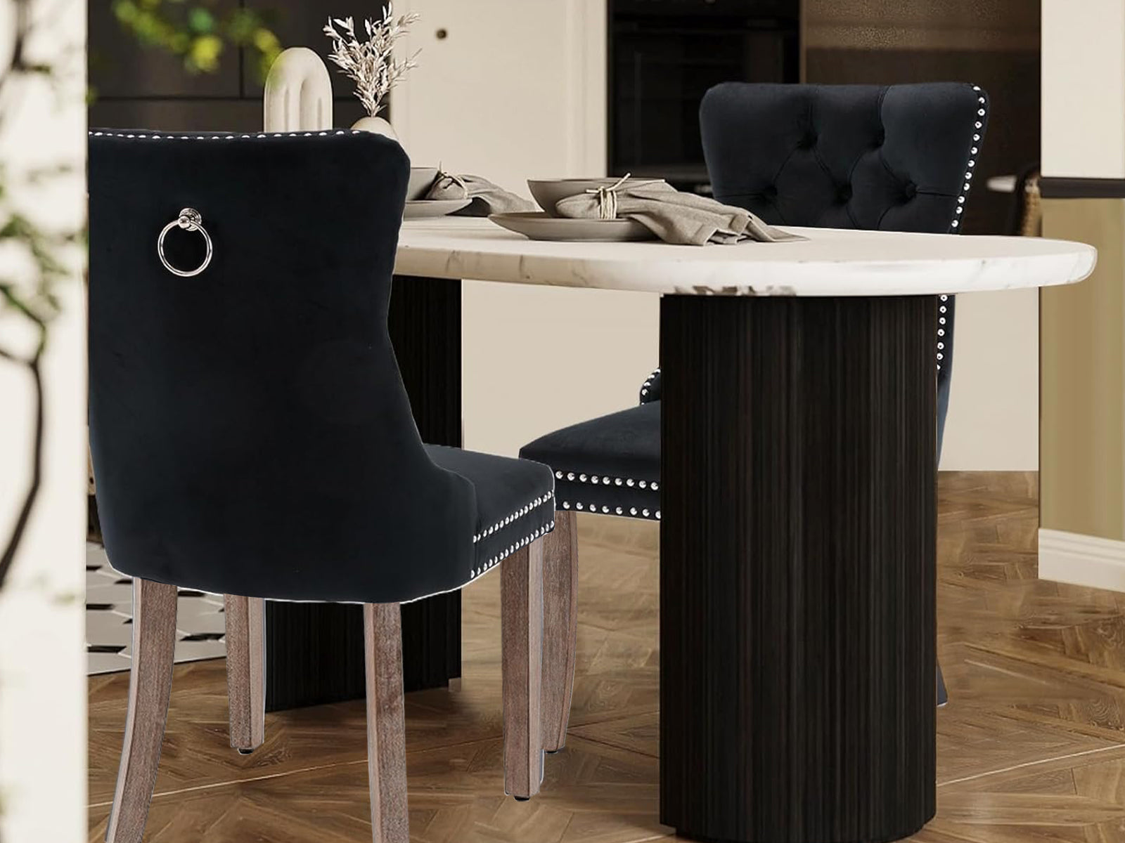 Dining chair 8012 Black Silver x2