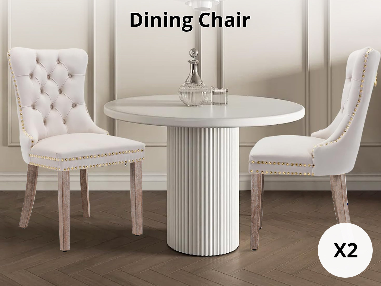 Dining chair 8012 White Gold x2
