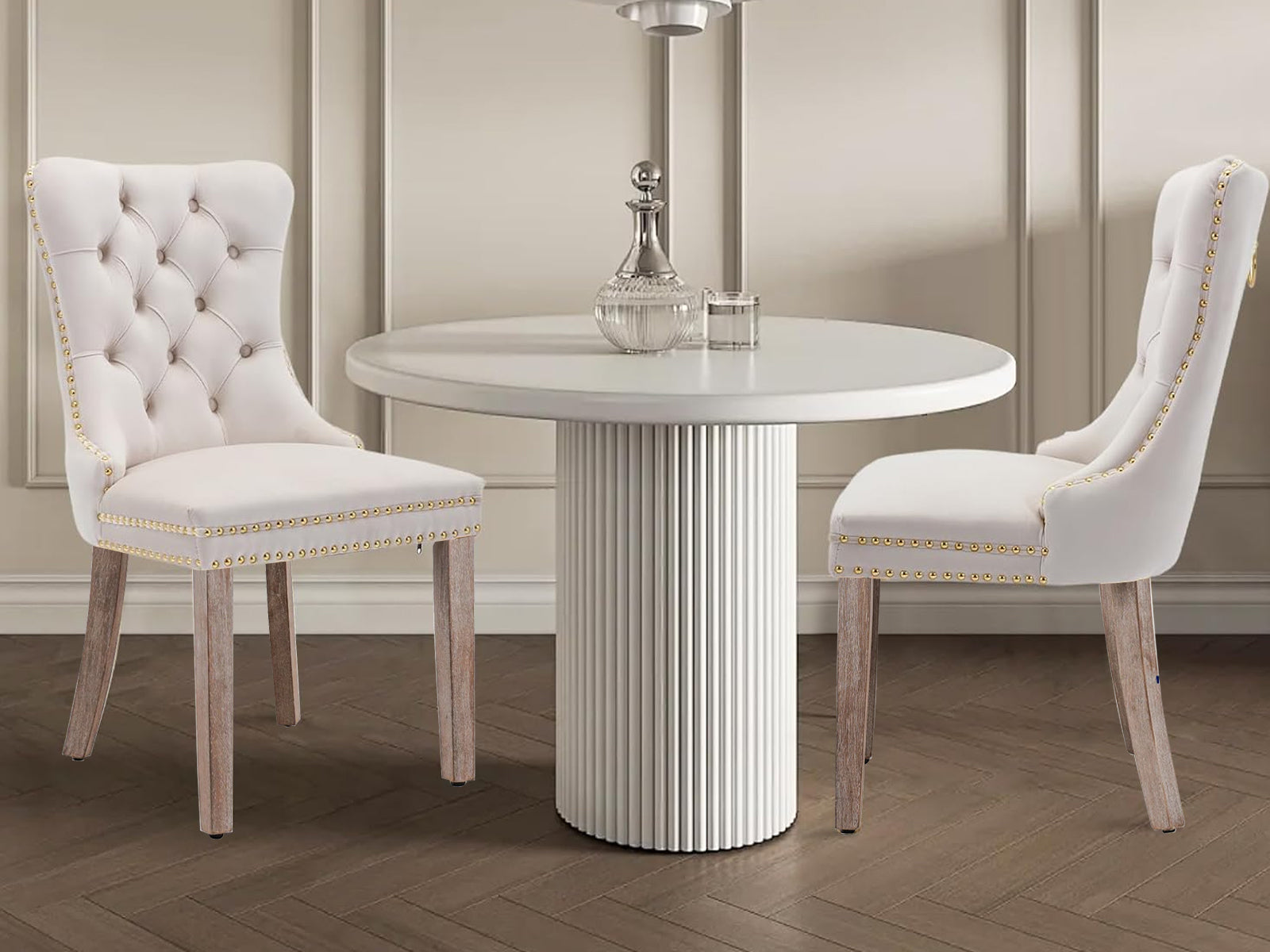 Dining chair 8012 White Gold x2