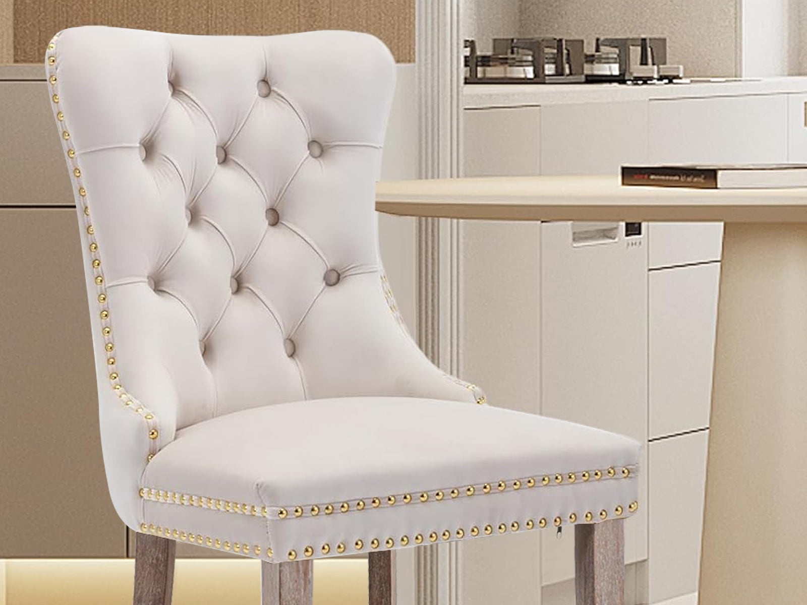 Dining chair 8012 White Gold x2