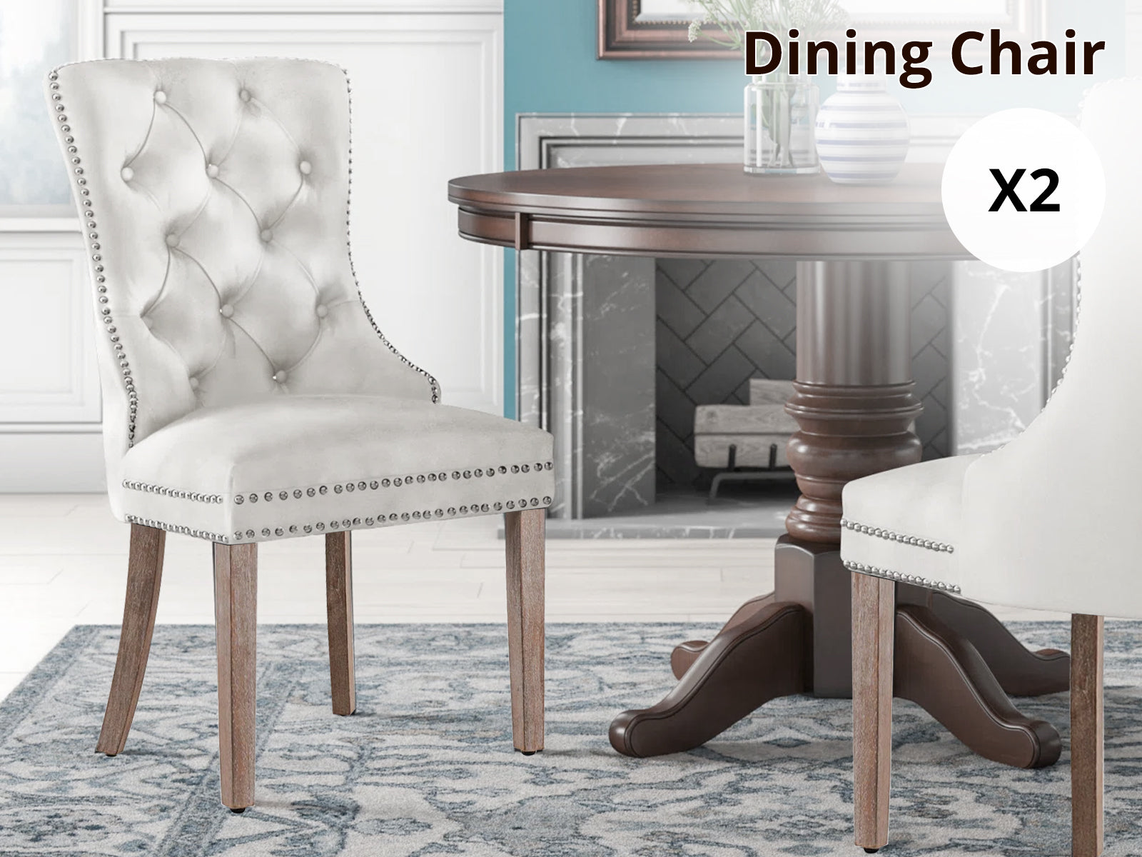 Dining chair 8012 White Silver x2