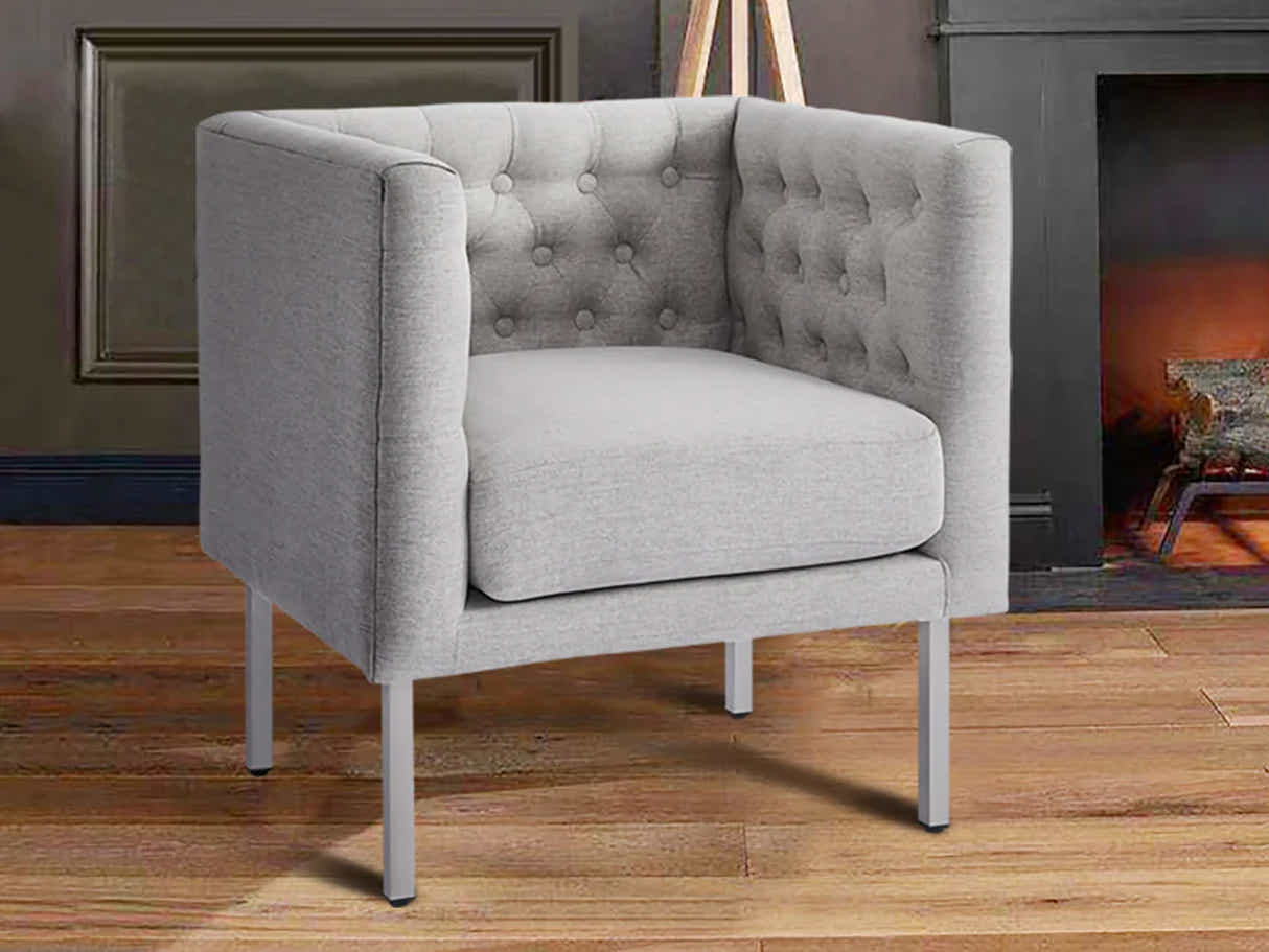 Tufted Club Chair Grey
