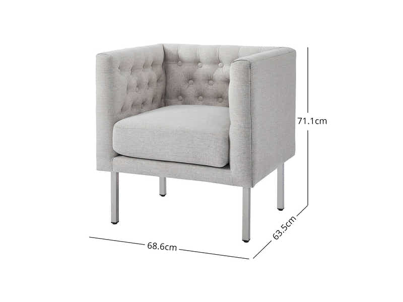 DS Tufted Club Chair Grey