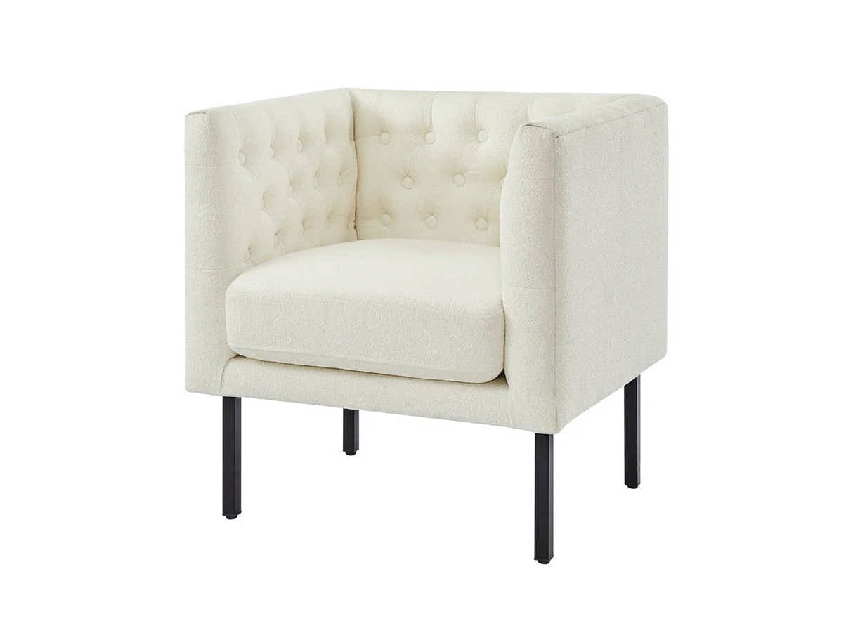 Tufted Club Chair White
