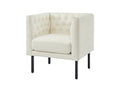 Tufted Club Chair - White