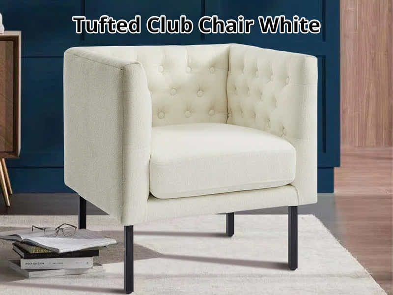 DS Tufted Club Chair White