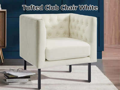 DS Tufted Club Chair White