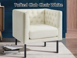 DS Tufted Club Chair White